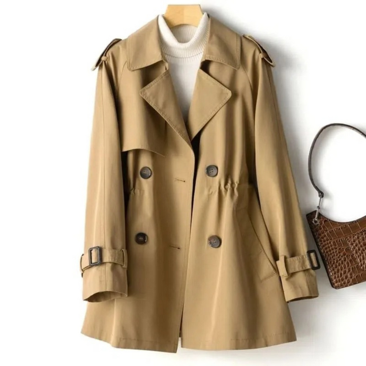 Elegant Trenchcoat | Klassisk Kappa med Knappstängning & Fickor | Tidlös Design för Höstvädret 2