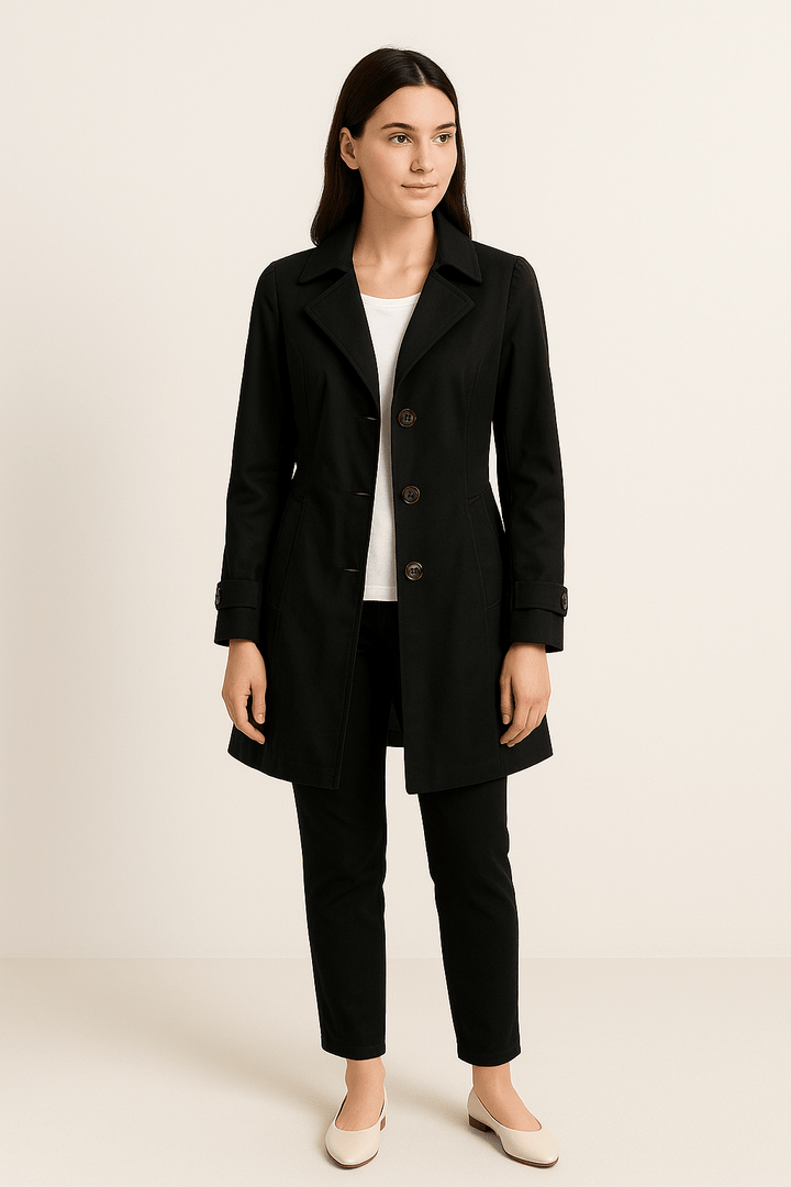 Elegant Trenchcoat för Kvinnor med Skårad Krage | Lättviktsdesign för Säsongsanpassad Stil 1