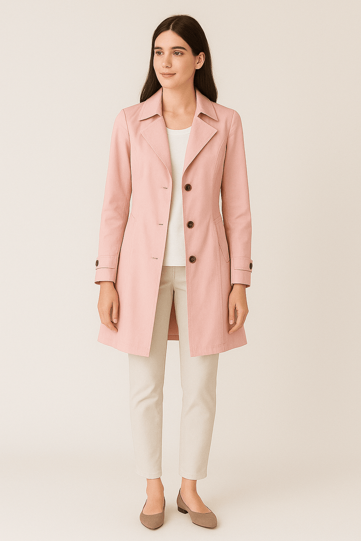 Elegant Trenchcoat för Kvinnor med Skårad Krage | Lättviktsdesign för Säsongsanpassad Stil 3