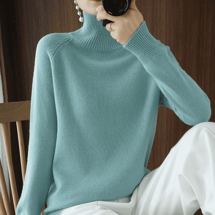 Elegant Turtleneck-tröja för Damer med Värmande Funktion | Skräddarsydd Design för Komfort och Stil 1