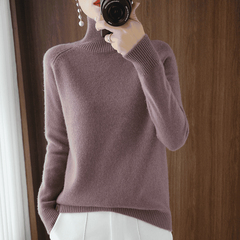 Elegant Turtleneck-tröja för Damer med Värmande Funktion | Skräddarsydd Design för Komfort och Stil 2