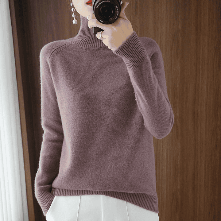 Elegant Turtleneck-tröja för Damer med Värmande Funktion | Skräddarsydd Design för Komfort och Stil 2