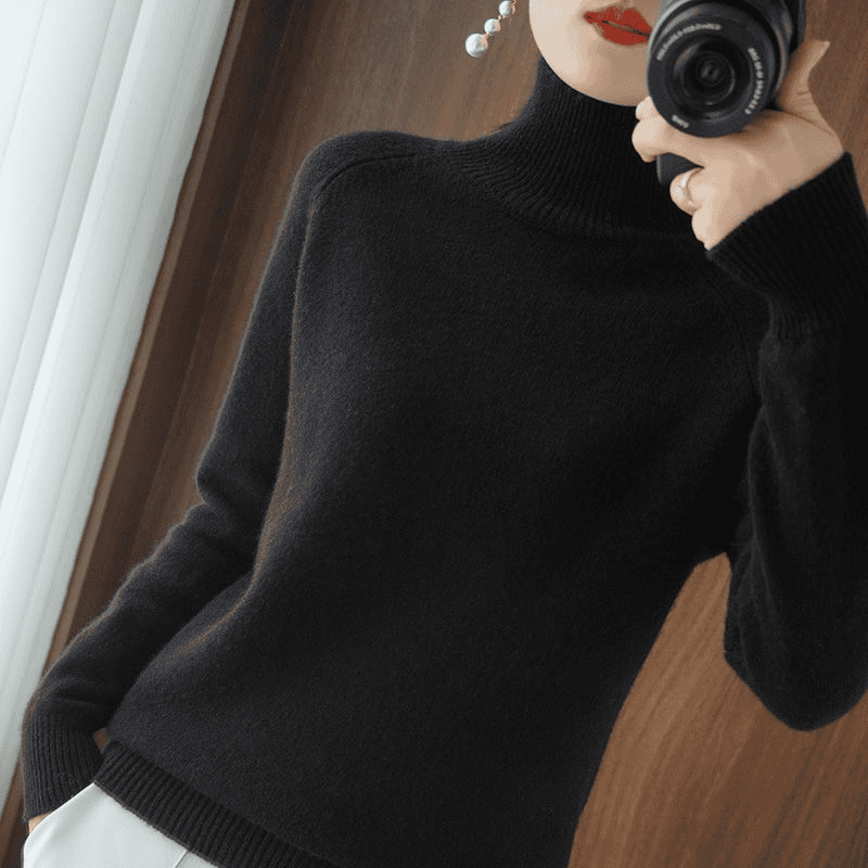 Elegant Turtleneck-tröja för Damer med Värmande Funktion | Skräddarsydd Design för Komfort och Stil 3