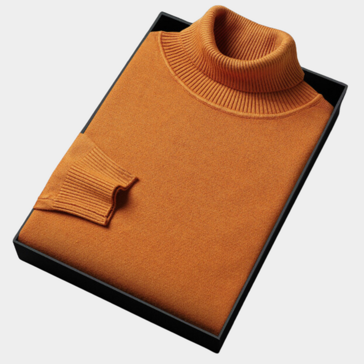 Elegant Turtleneck Sweater för Herr med Slimmad Passform | Högkvalitativt Garn för Stil och Komfort 0