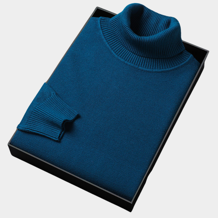 Elegant Turtleneck Sweater för Herr med Slimmad Passform | Högkvalitativt Garn för Stil och Komfort 3