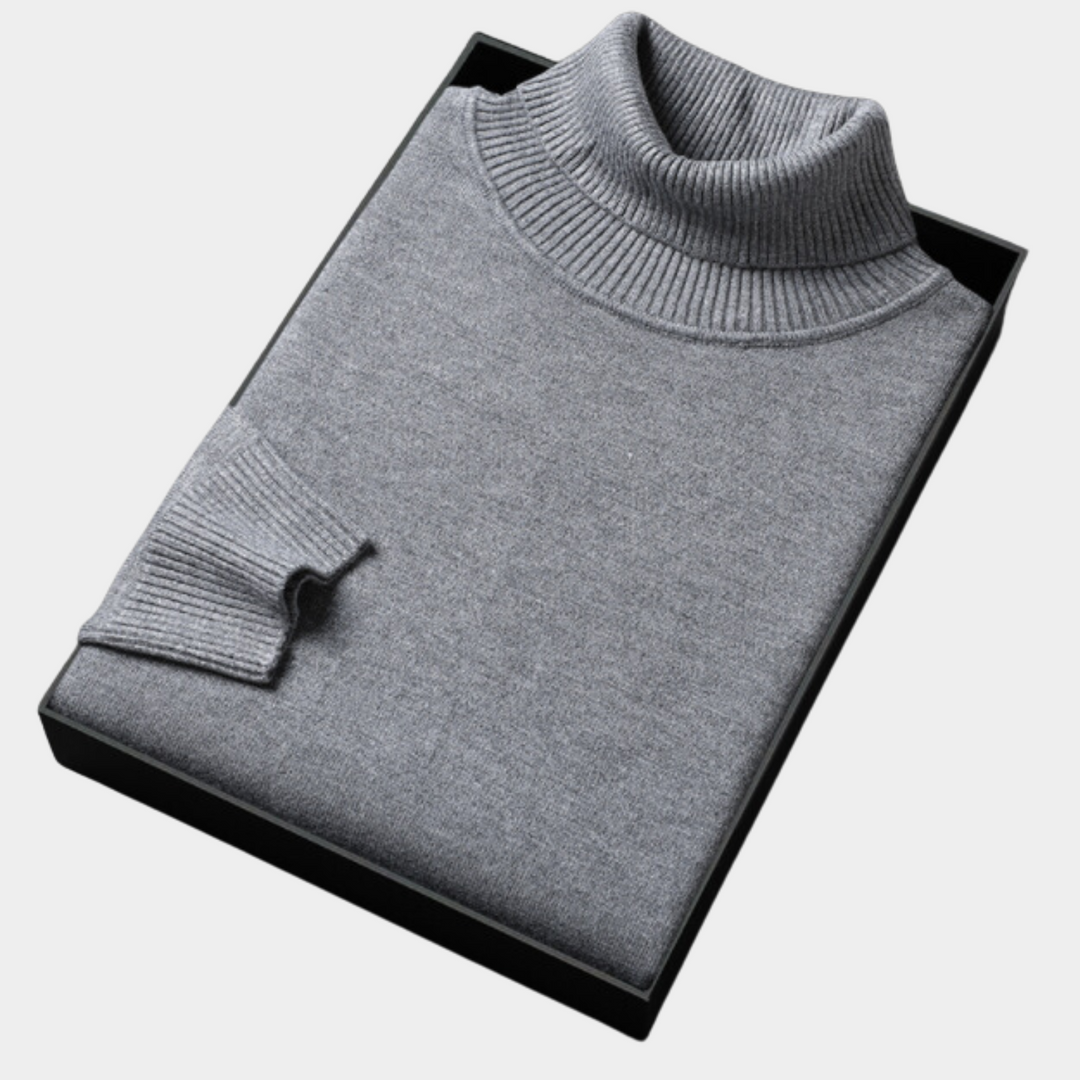 Elegant Turtleneck Sweater för Herr med Slimmad Passform | Högkvalitativt Garn för Stil och Komfort 7