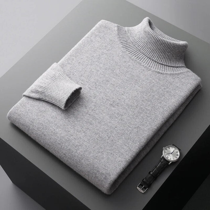 Elegant Turtleneck | Slim Fit Tröja i Denimblå med Hög Krage | Mångsidig Stil för Värme och Komfort 3