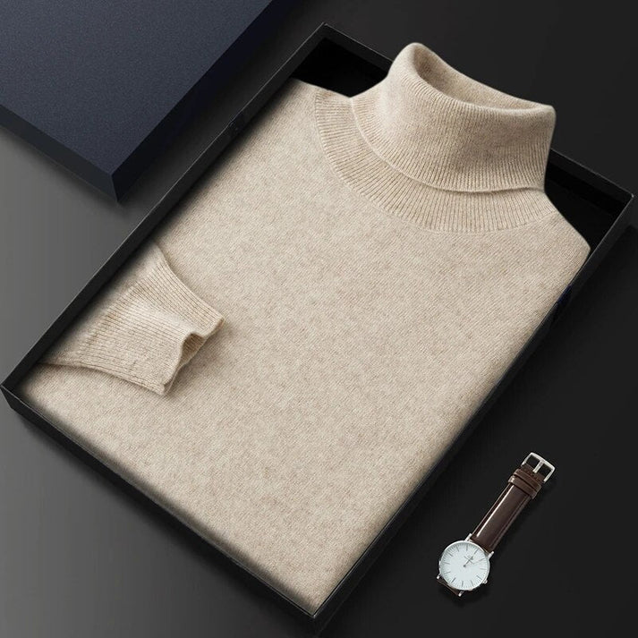 Elegant Turtleneck | Slim Fit Tröja i Denimblå med Hög Krage | Mångsidig Stil för Värme och Komfort 4