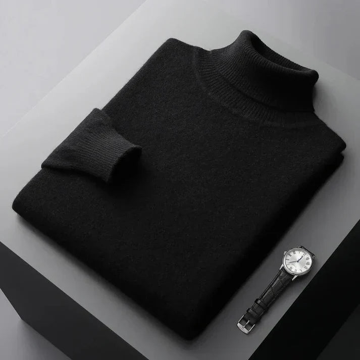 Elegant Turtleneck | Slim Fit Tröja i Denimblå med Hög Krage | Mångsidig Stil för Värme och Komfort 7
