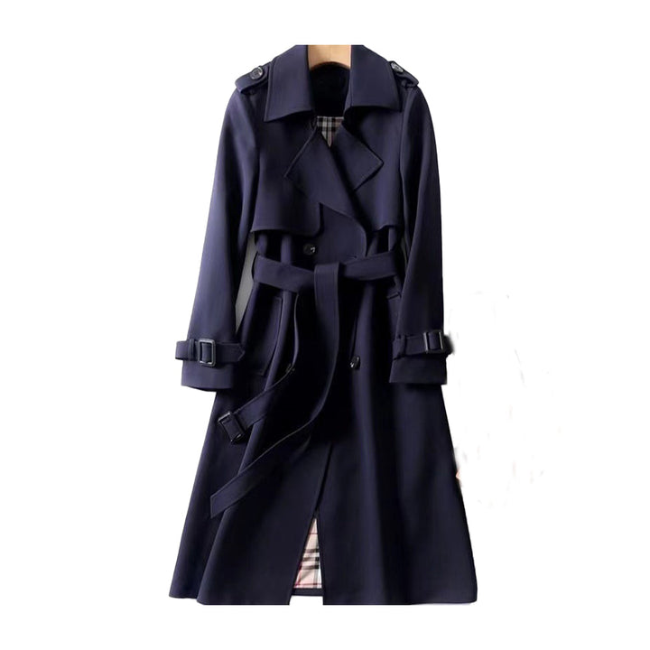 Elegant Utsvängd Kappa | Dubbelknäppt Trenchcoat med Justerbart Bälte | Tidlös Silhuett för Modern Stil 4