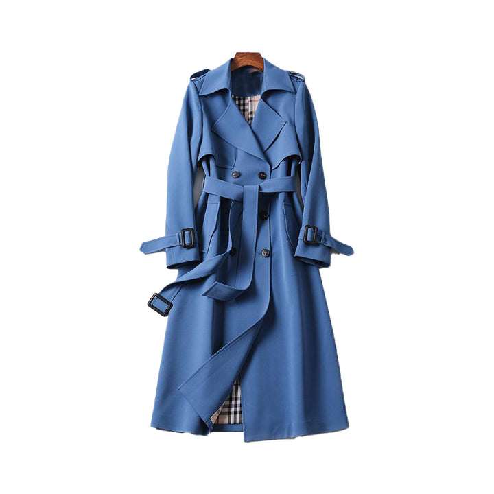 Elegant Utsvängd Kappa | Dubbelknäppt Trenchcoat med Justerbart Bälte | Tidlös Silhuett för Modern Stil 5