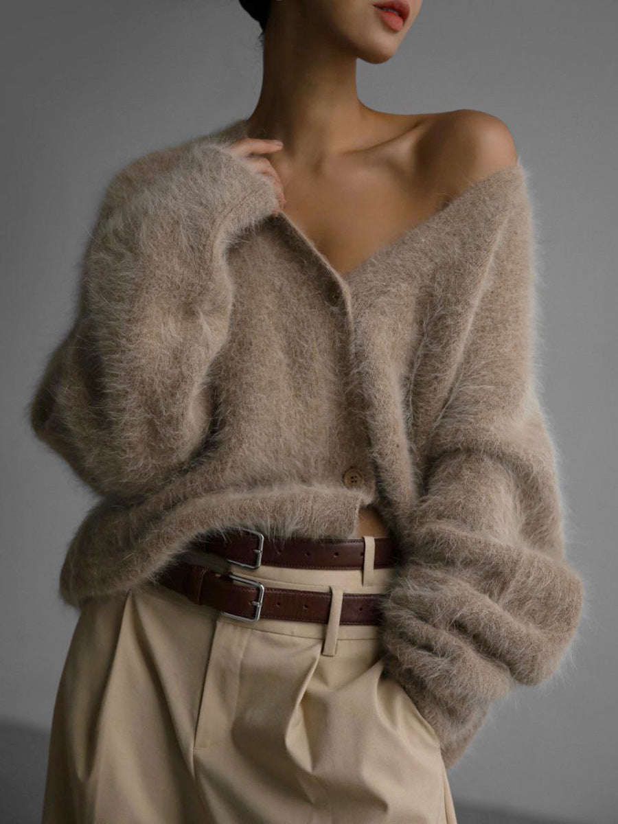 Elegant V-ringad Cardigan för Damer med Mjuk Passform | Perfekt för Alla Tillfällen 1