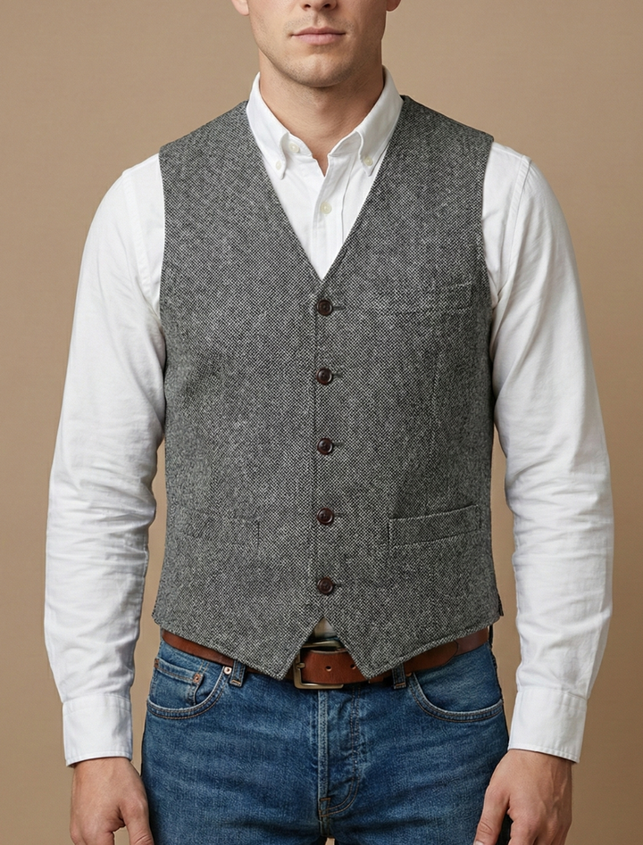 Elegant Väst Herr | Skräddarsydd Väst med Klassisk Knäppning | Perfekt för Formell och Smart Casual Stil 2