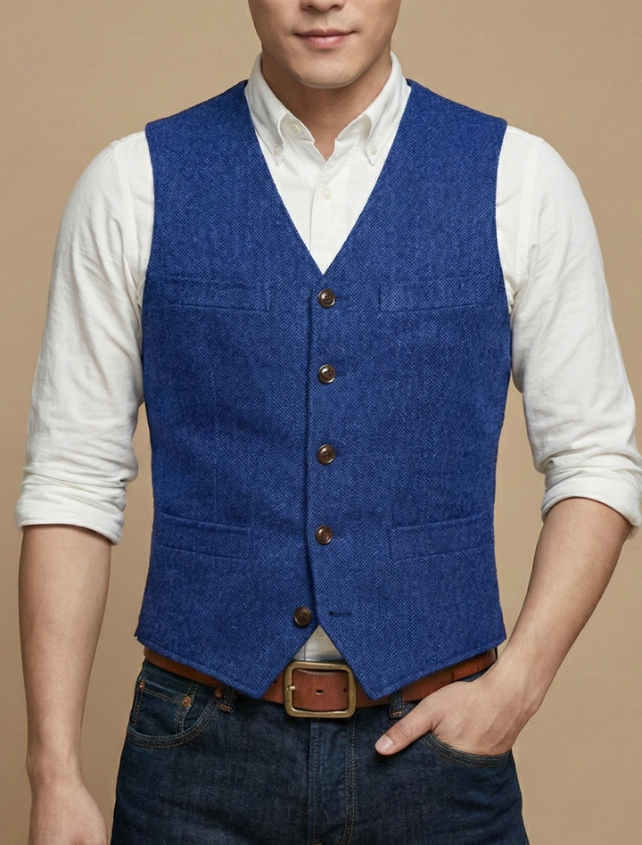 Elegant Väst Herr | Skräddarsydd Väst med Klassisk Knäppning | Perfekt för Formell och Smart Casual Stil 4