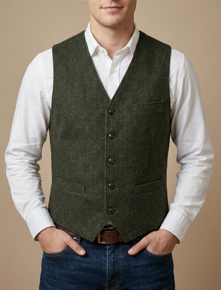 Elegant Väst Herr | Skräddarsydd Väst med Klassisk Knäppning | Perfekt för Formell och Smart Casual Stil 6