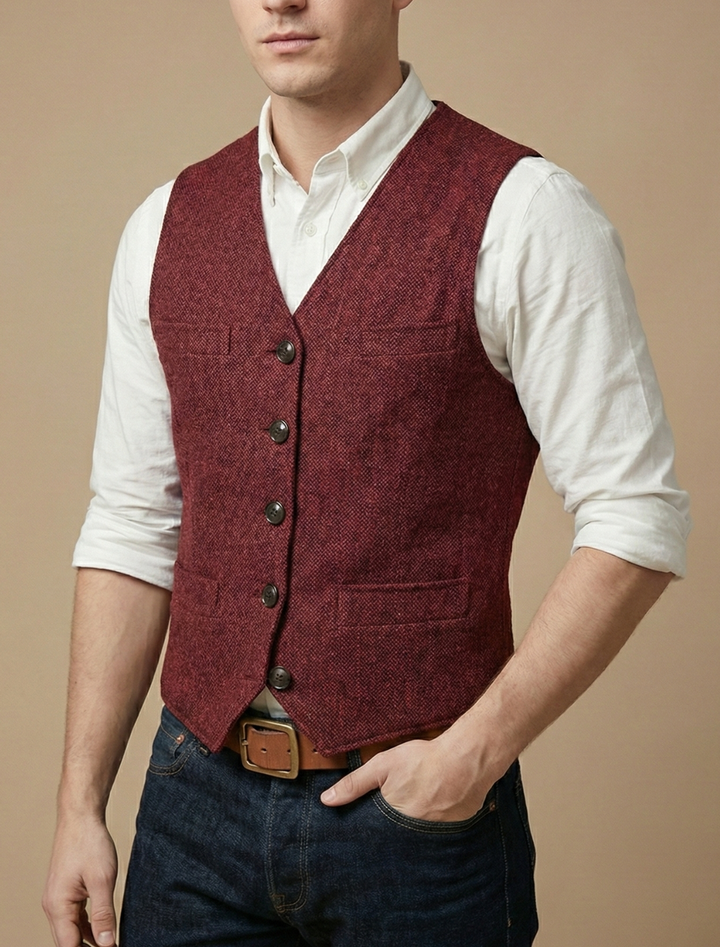Elegant Väst Herr | Skräddarsydd Väst med Klassisk Knäppning | Perfekt för Formell och Smart Casual Stil 7