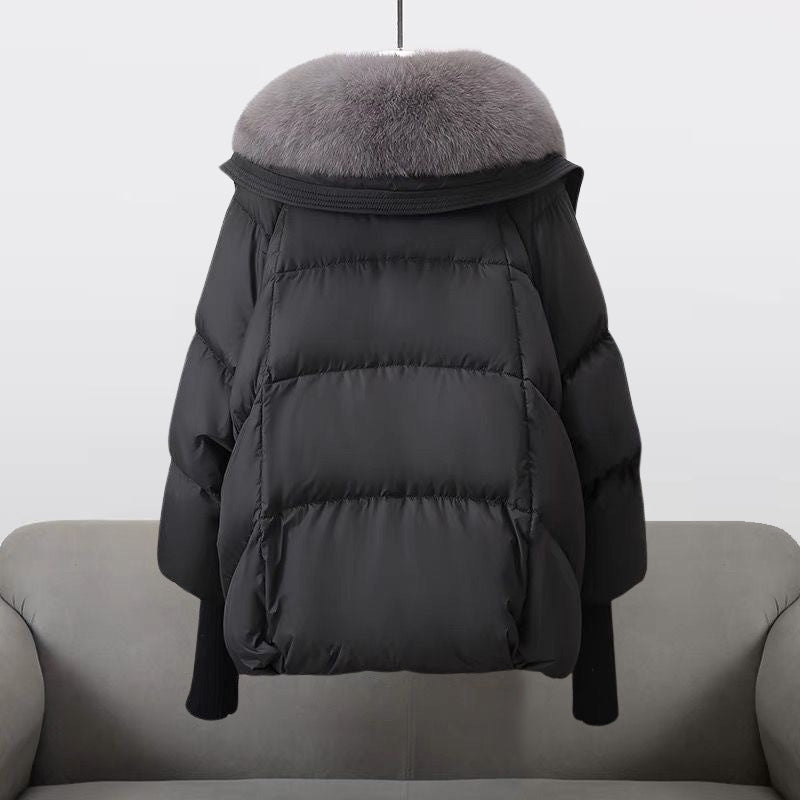 Elegant Vinterjacka Dam | Isolerad Cropped Dunjacka med Bred Krage | Chic Design för Värme och Stil 2