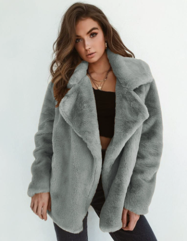 Elegant Vinterjacka Dam | Lång Plyschjacka med Mjuk Textur | Chic och Varm för Kalla Dagar 2