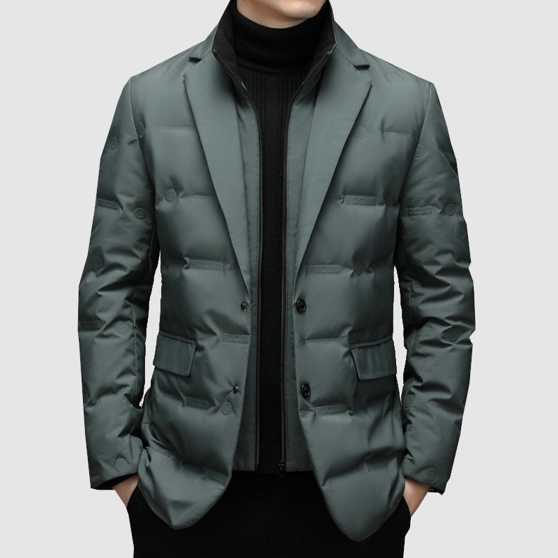 Elegant Vinterjacka för Herr med Quiltad Design och Slim Fit 0
