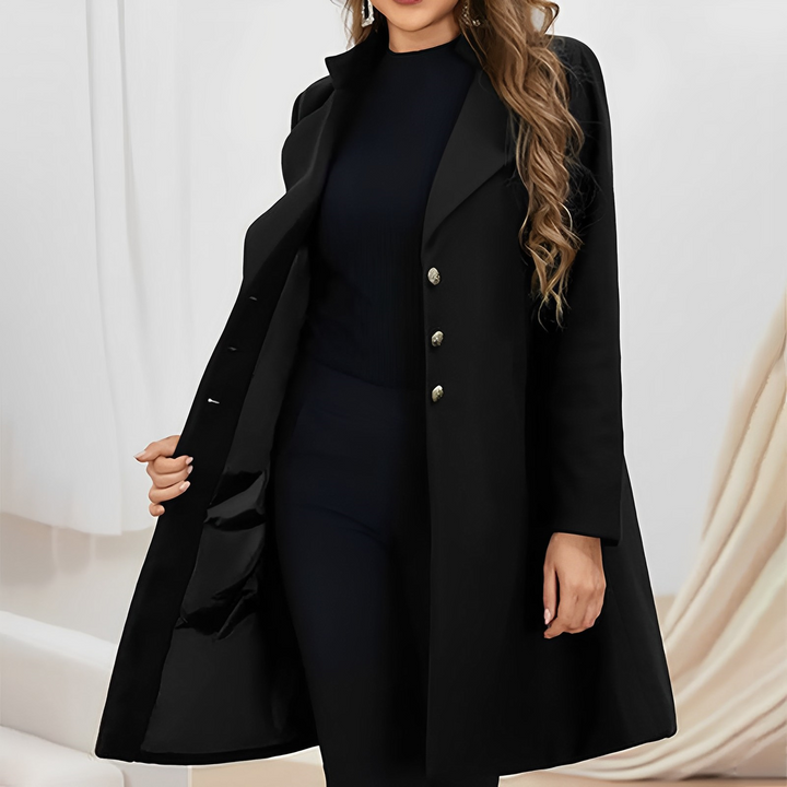 Elegant Vinterkappa Dam | Slim Fit Ullkappa med Högkvalitativ Tygblandning | Tidlös Stil för Värme och Komfort 1