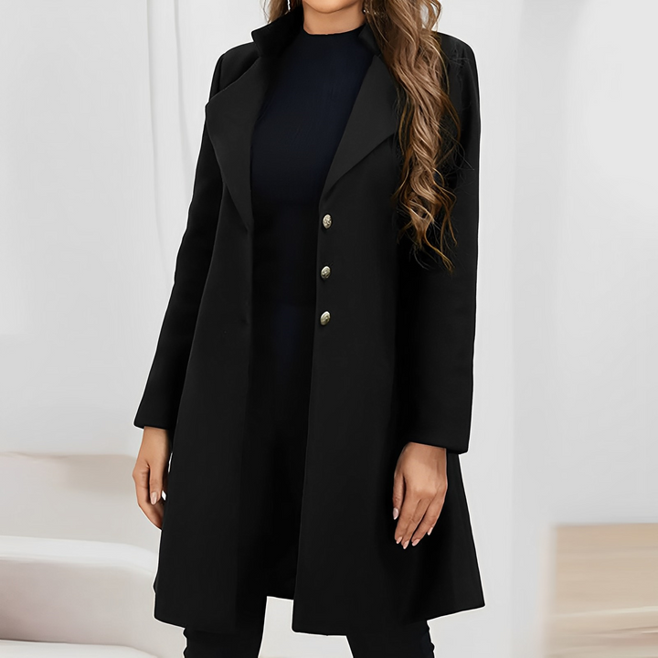 Elegant Vinterkappa Dam | Slim Fit Ullkappa med Högkvalitativ Tygblandning | Tidlös Stil för Värme och Komfort 3