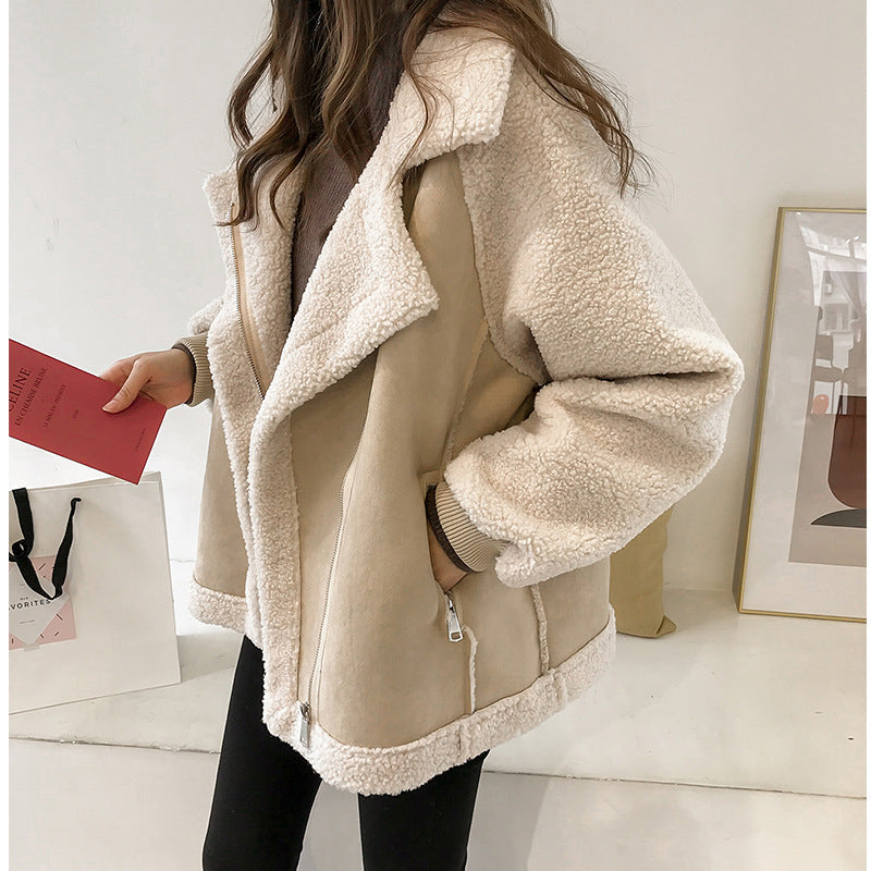 Elegant Vinterkappa Dam i Mocka med Isolerat Foder | Tidlös Beige Kappa för Kalla Dagar 0