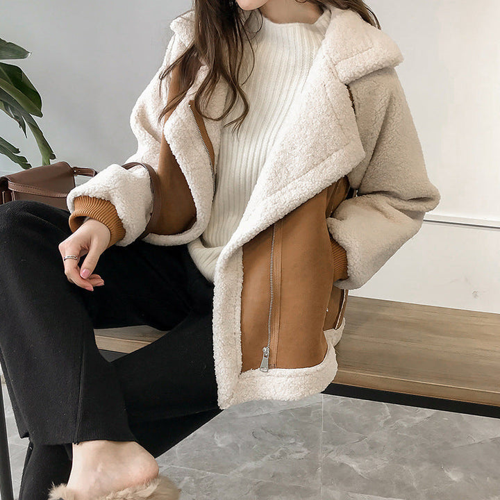 Elegant Vinterkappa Dam i Mocka med Isolerat Foder | Tidlös Beige Kappa för Kalla Dagar 2