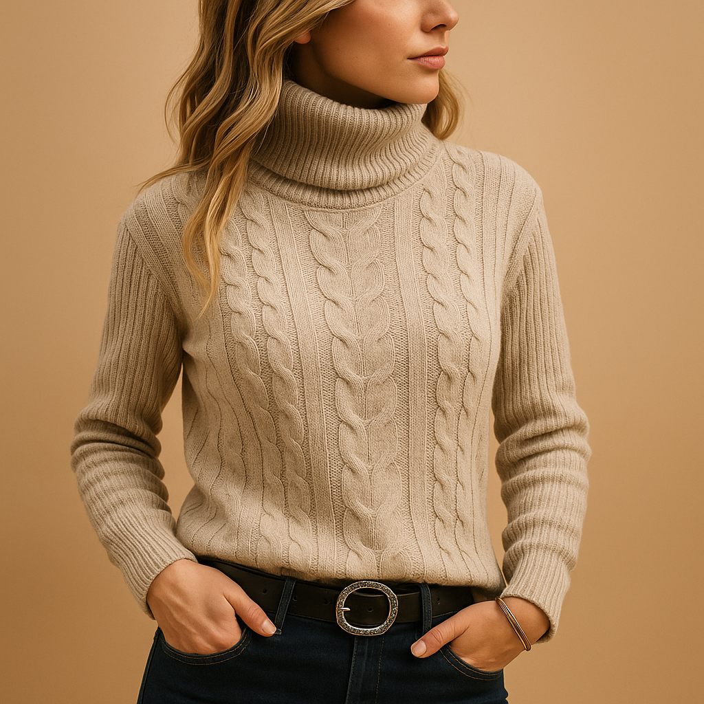 Elegant | Lätt Turtleneck Tröja för Kvinnor med Mjuk Stickad Design | Avslappnad Passform för Komfort och Stil 0