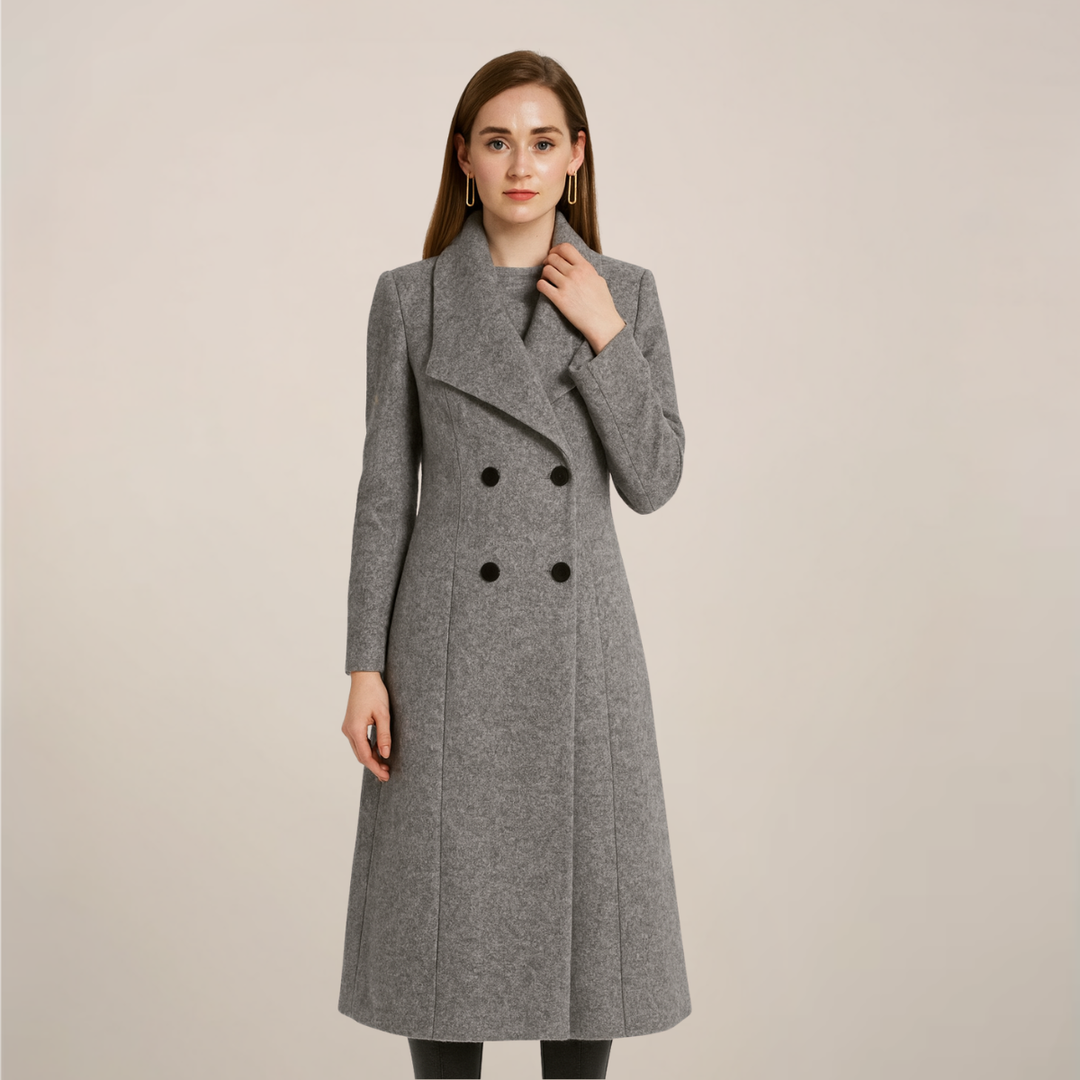 Elegant | Svart Trenchcoat för Kvinnor med Dubbelknäppt Design | Tidlös Stil för Arbete och Fritid 1