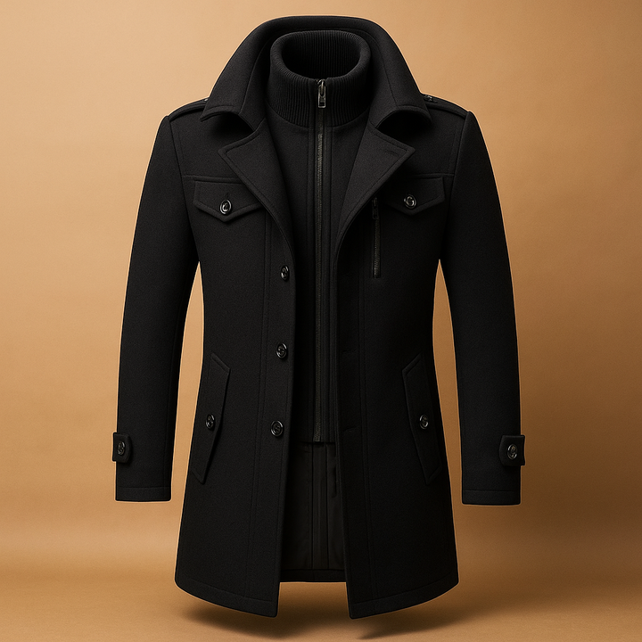 Elegant vinterkappa för män | Slim Fit Design med Isolering | Perfekt för Kalla Dagar 0