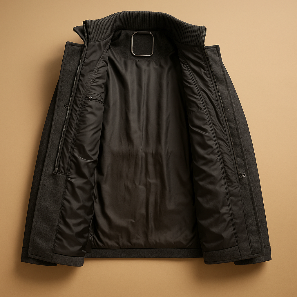 Elegant vinterkappa för män | Slim Fit Design med Isolering | Perfekt för Kalla Dagar 1