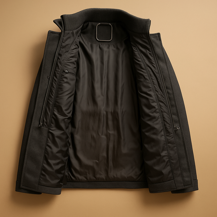 Elegant vinterkappa för män | Slim Fit Design med Isolering | Perfekt för Kalla Dagar 1