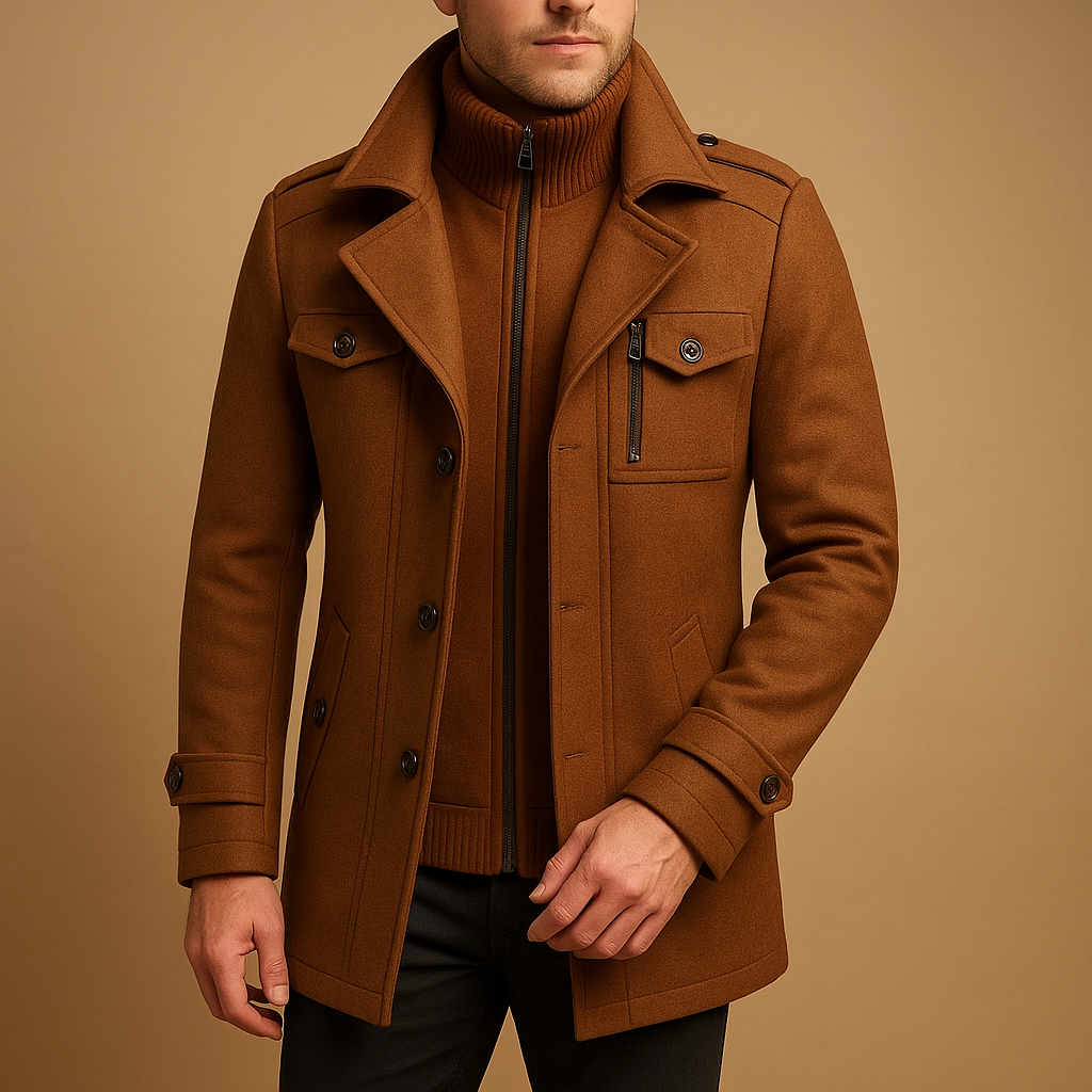 Elegant vinterkappa för män | Slim Fit Design med Isolering | Perfekt för Kalla Dagar 2