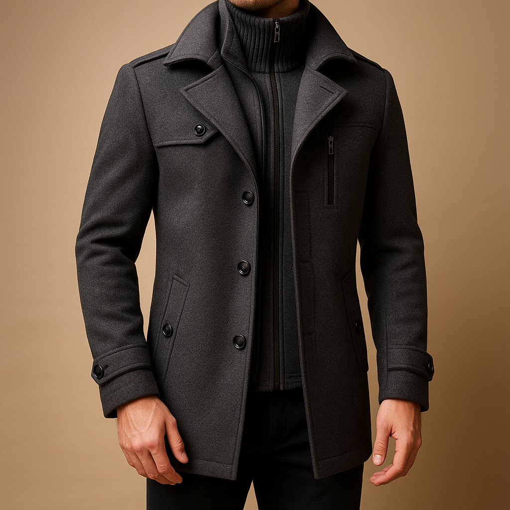 Elegant vinterkappa för män | Slim Fit Design med Isolering | Perfekt för Kalla Dagar 3