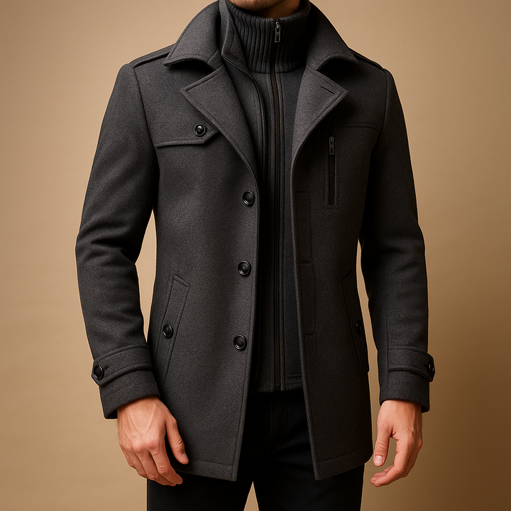Elegant vinterkappa för män | Slim Fit Design med Isolering | Perfekt för Kalla Dagar 3