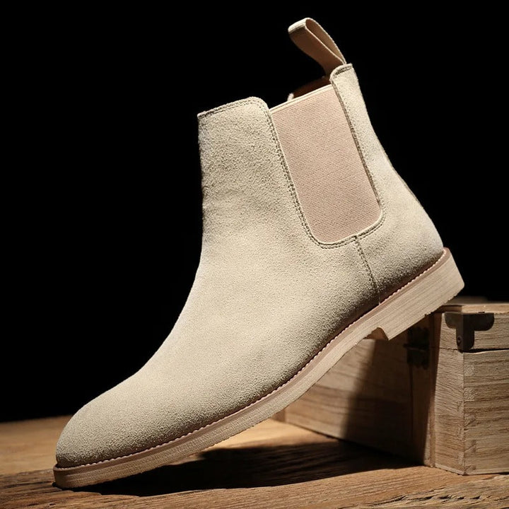 Eleganta Chelsea-stövlar | Olivfärgade Herrstövlar med Enkel Design | Mångsidiga för Vardagsbruk 1