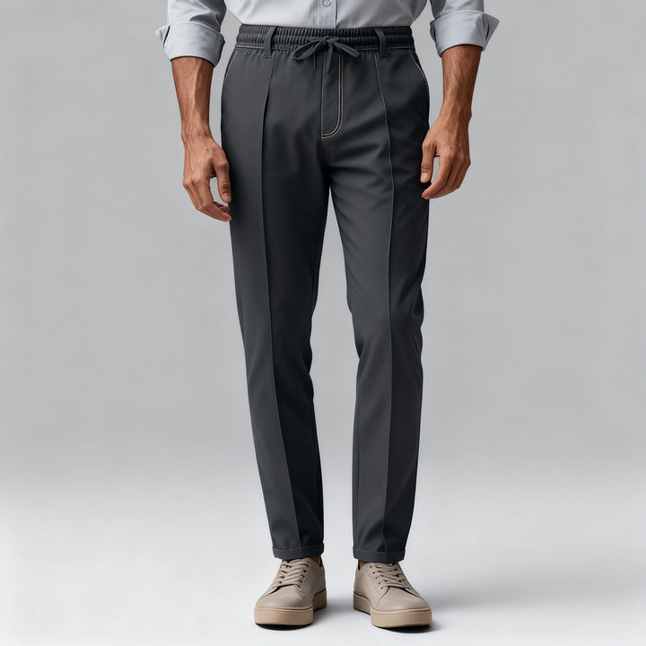 Eleganta Chinos för Män med Elastisk Midja och Modern Passform | Bekväma Byxor för Vardagsbruk 0