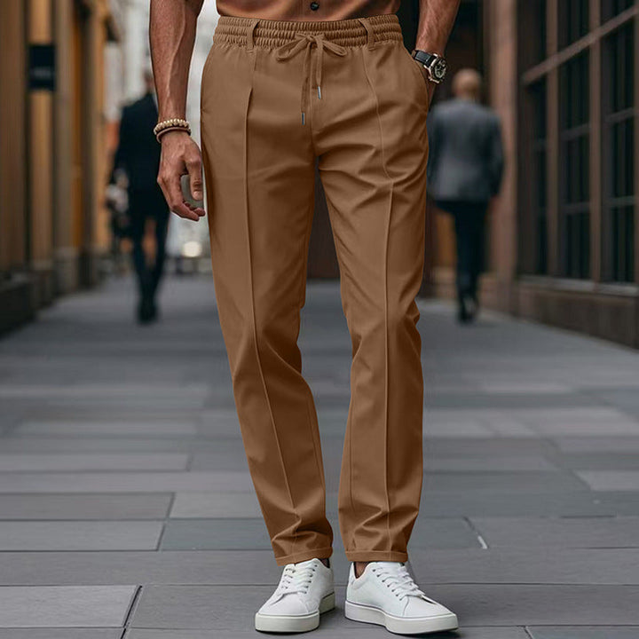 Eleganta Chinos för Män med Elastisk Midja och Modern Passform | Bekväma Byxor för Vardagsbruk 2