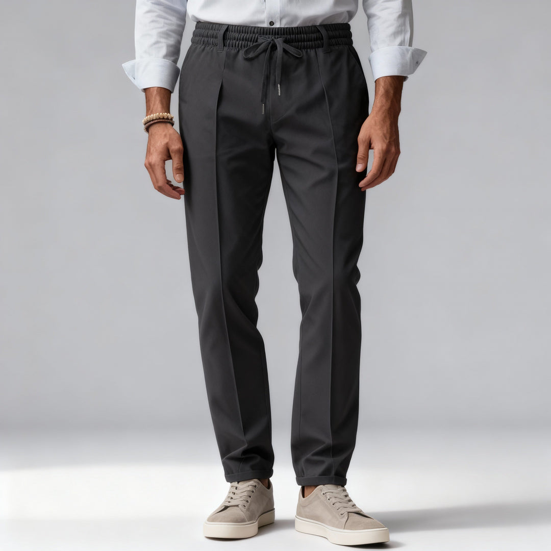 Eleganta Chinos för Män med Elastisk Midja och Modern Passform | Bekväma Byxor för Vardagsbruk 4