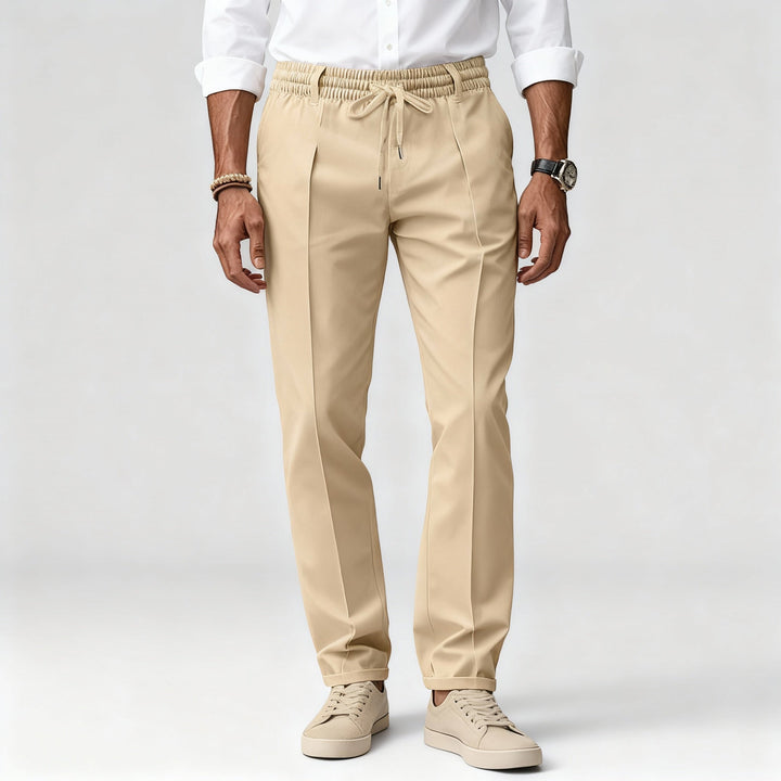 Eleganta Chinos för Män med Elastisk Midja och Modern Passform | Bekväma Byxor för Vardagsbruk 5