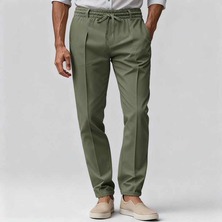Eleganta Chinos för Män med Elastisk Midja och Modern Passform | Bekväma Byxor för Vardagsbruk 6