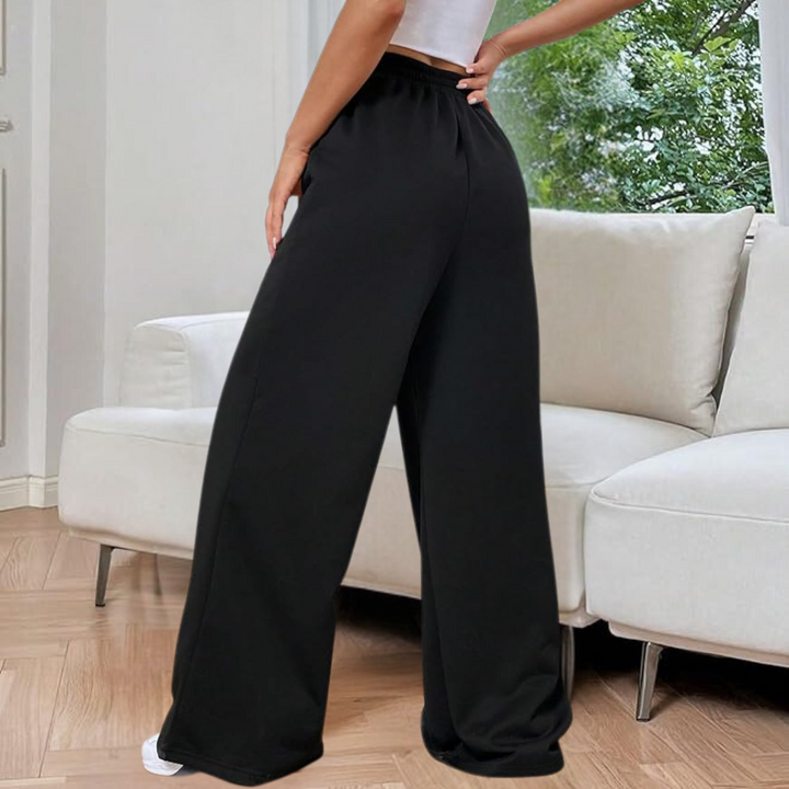 Eleganta Joggingbyxor Dam med Breda Ben och Hög Midja för Komfort 1