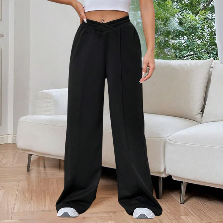 Eleganta Joggingbyxor Dam med Breda Ben och Hög Midja för Komfort 2