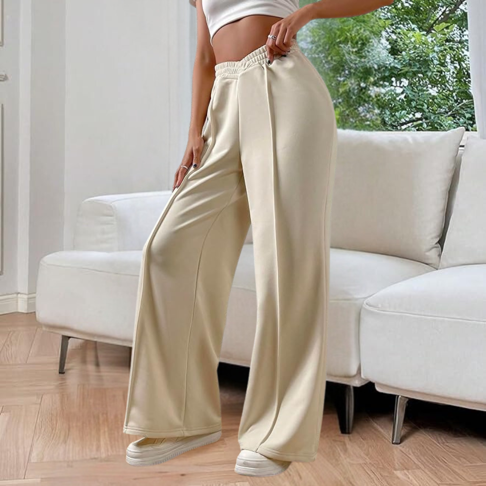 Eleganta Joggingbyxor Dam med Breda Ben och Hög Midja för Komfort 3