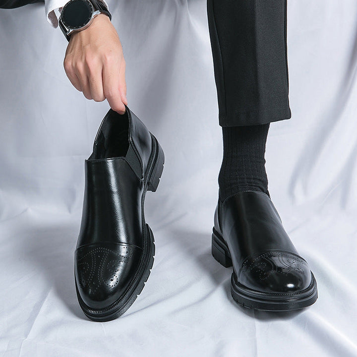 Eleganta Läderskor för Män | Slip-On Design med Elastiska Paneler för Optimal Komfort 1