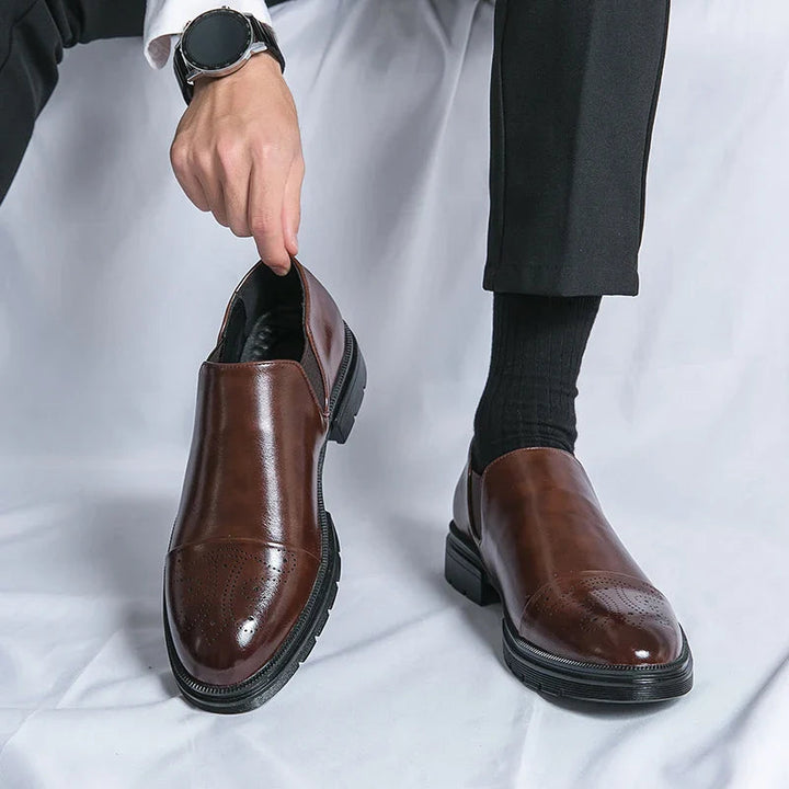 Eleganta Läderskor för Män | Slip-On Design med Elastiska Paneler för Optimal Komfort 6