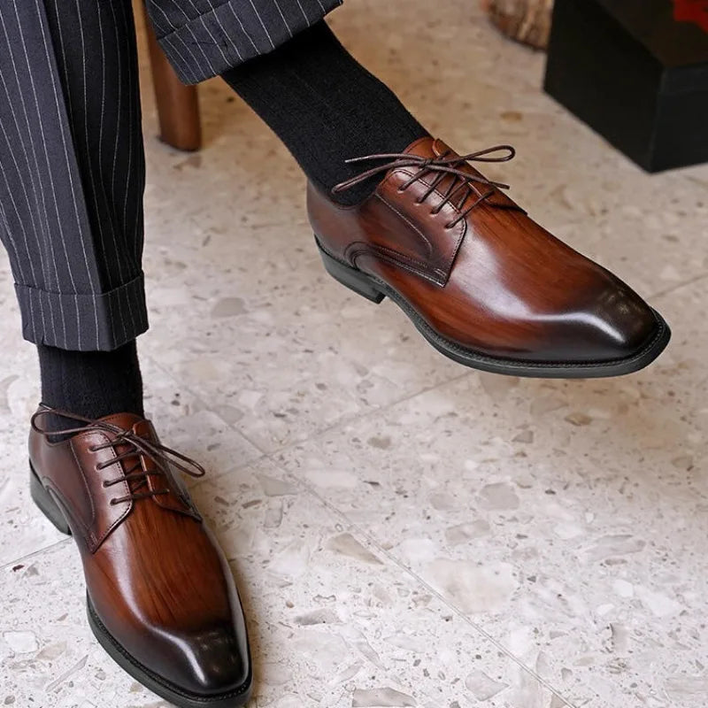 Eleganta Oxford-klänningsskor för män med sluten snörning | Klassisk design för formella tillfällen 4