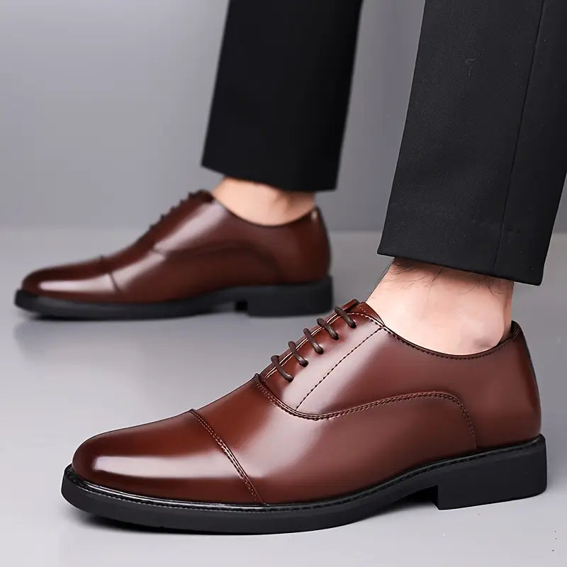 Eleganta Oxford Skor för Män med Snörning och Blank Finish | Perfekta för Affär och Fest 3