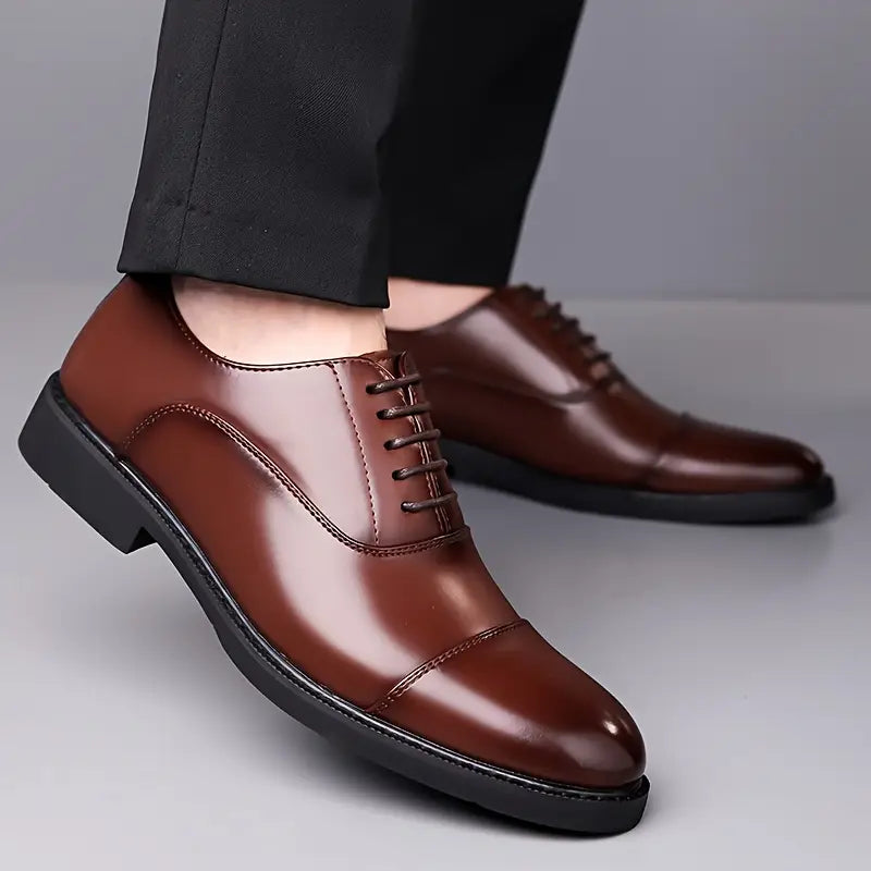 Eleganta Oxford Skor för Män med Snörning och Blank Finish | Perfekta för Affär och Fest 4