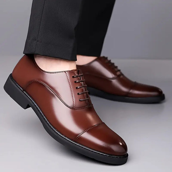 Eleganta Oxford Skor för Män med Snörning och Blank Finish | Perfekta för Affär och Fest 4